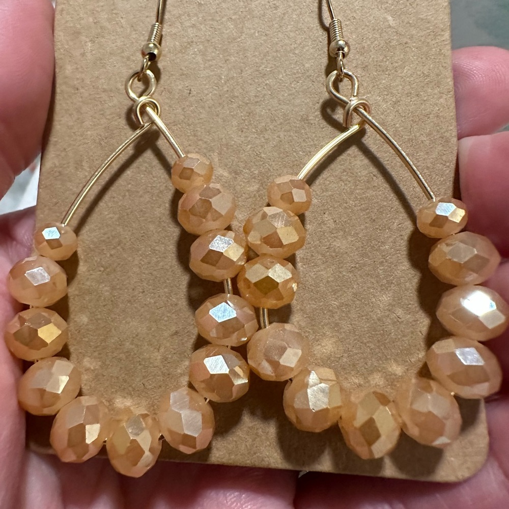 Handmade and wire wrapped crystal earrings